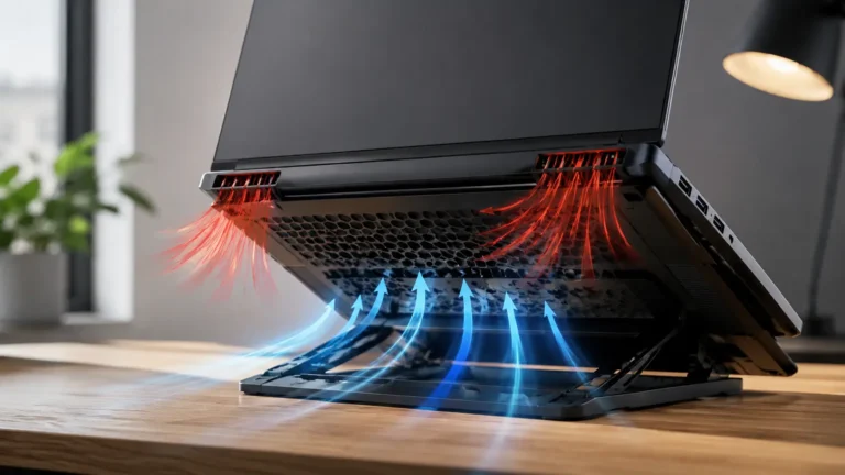 How to improve laptop airflow with a raised stand and clear ventilation