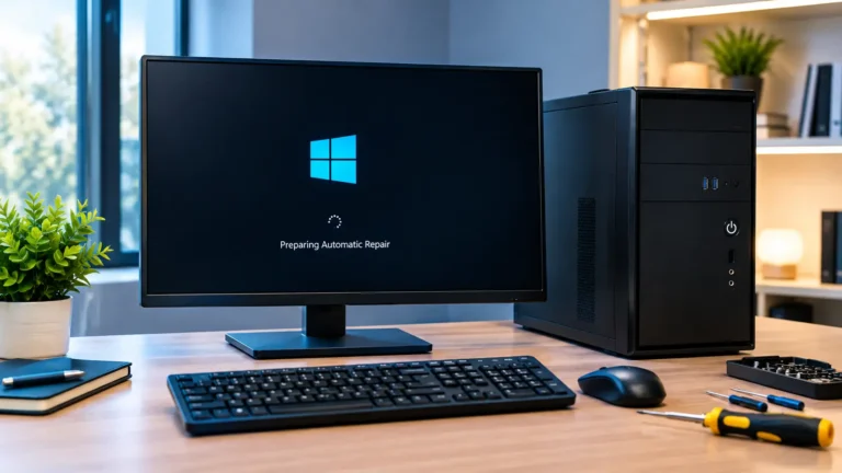 Windows 11 won’t boot with a desktop computer showing Automatic Repair on the monitor